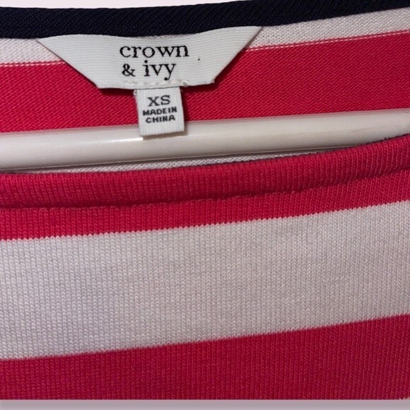 NWT Crown & Ivy Red and White Striped dresssize XS - Picture 6 of 6